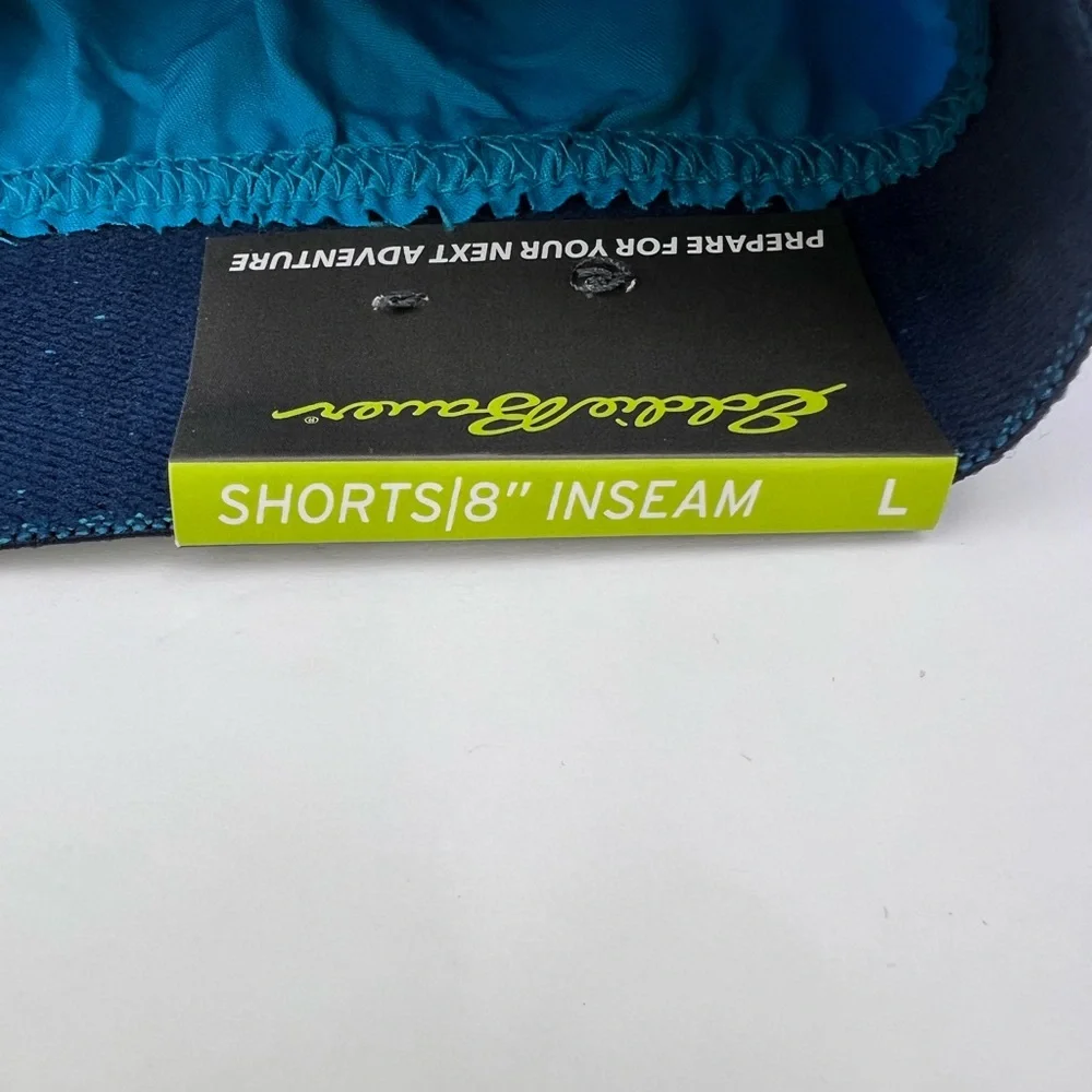 EDDIE BOUER LARGE GYM SHORTS BLUE MOTION TO MOVE, 4 WAY STRETCH MOISTURE WICKING